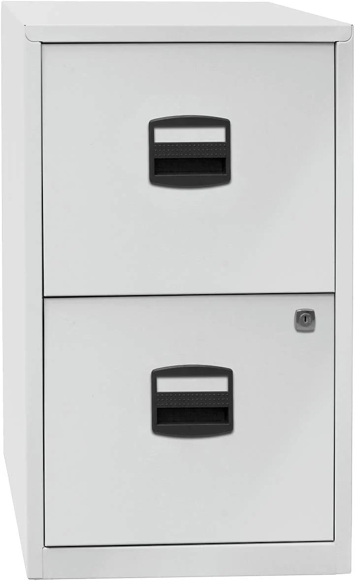 Bisley Home Hängeregistraturschrank PFA, 2 HR-Schubladen, Metall, 645 Lichtgrau, 40 x 41.3 x 67.2 cm