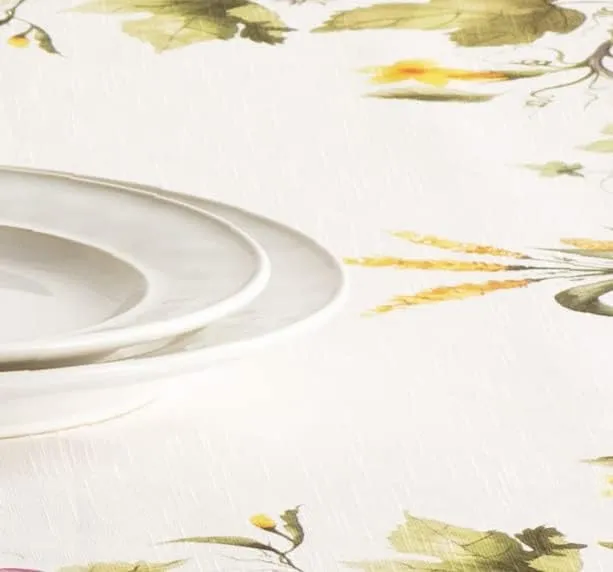 Maison d' Hermine Pumpkin Garden-Cloudy Cream 100% Baumwolle Tischdecke für Küche | Abendessen | Tis