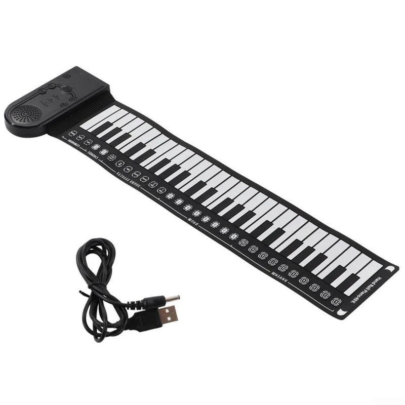 Elektronische Handtastatur, zusammenklappbar, flexibles Klavier, 49 Tasten, Rollup Piano mit USB-Lad