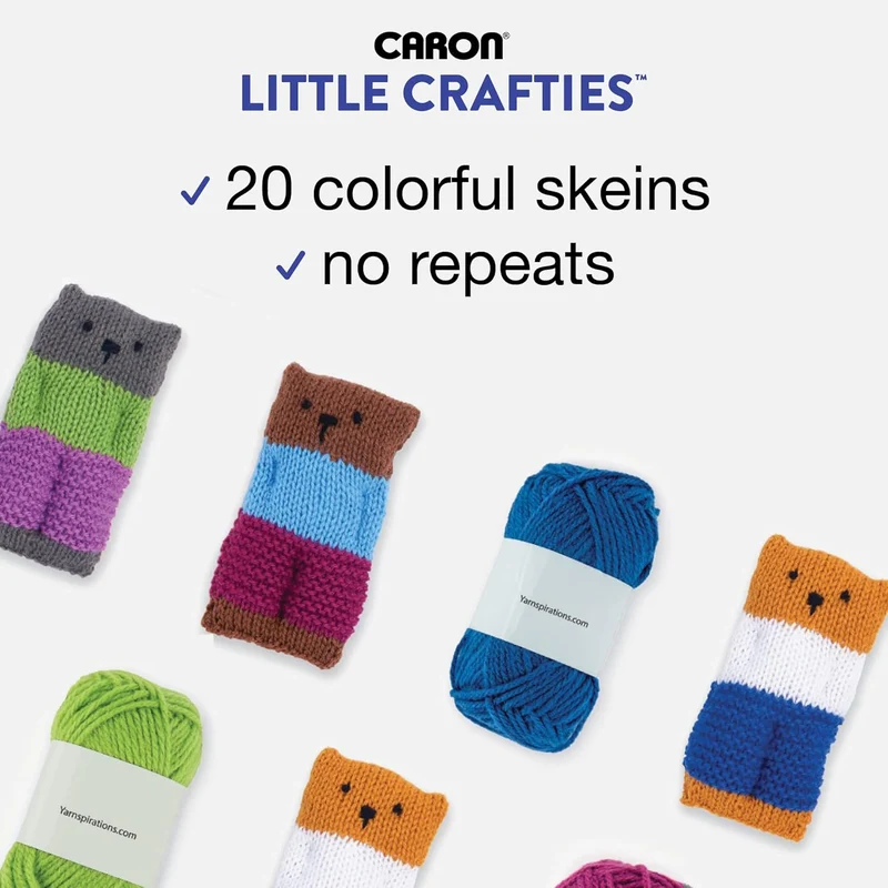 Caron® Little Crafties™ 20 verschiedene Acryl-Garnknäuel, je 63 m, für Strick- und Häkelprojekte, Mu