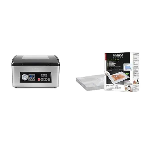 Caso 1418 VacuChef 70 - Kammervakuumierer aus Edelstahl, starke Vakuumpumpe 70 Liter/Minute & 1219 P