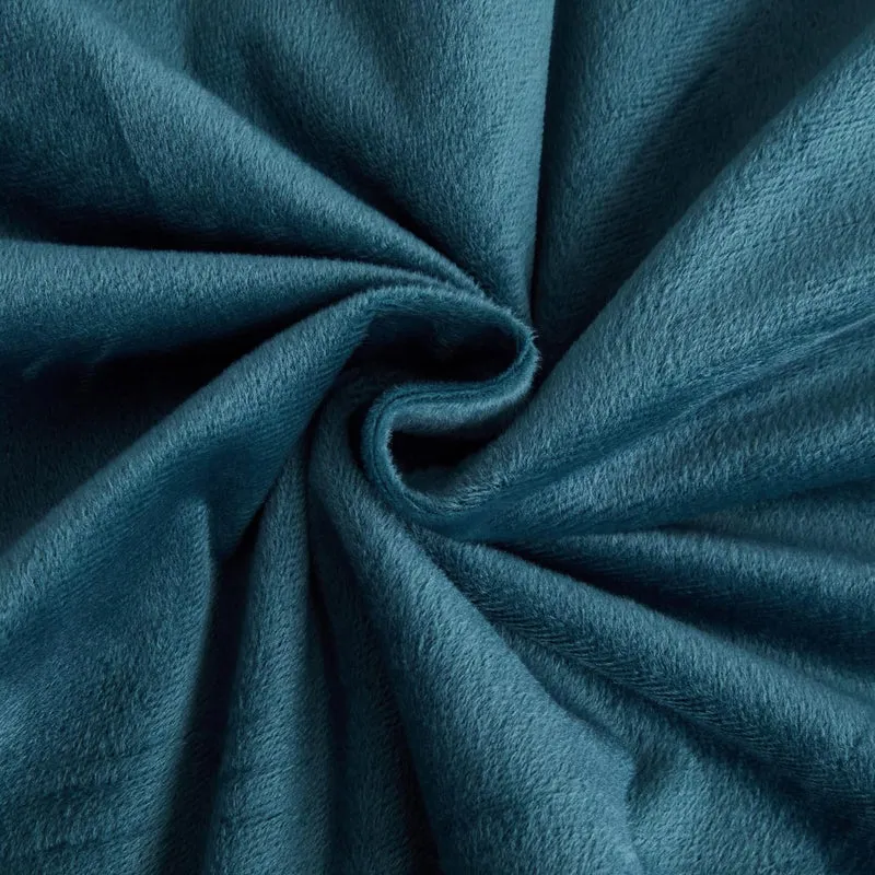 Luofanfei Warme Bettwäsche 200x220 Winter Petrol Blau Flauschig Warm Flanell Plüsch Winterbettwäsche