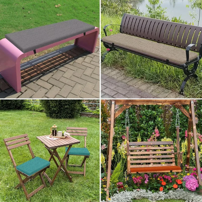Aselbia Bankauflage Bankkissen Stuhlkissen 140 X 35 X 5CM，Waschbar Abnehmbarem Gartenbankauflage Ban