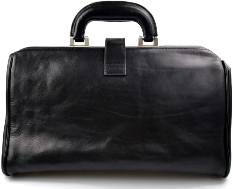 Leder doctor bag arzttasche leder umhängetasche briefträger aktentasche messenger schwarz ledertasch