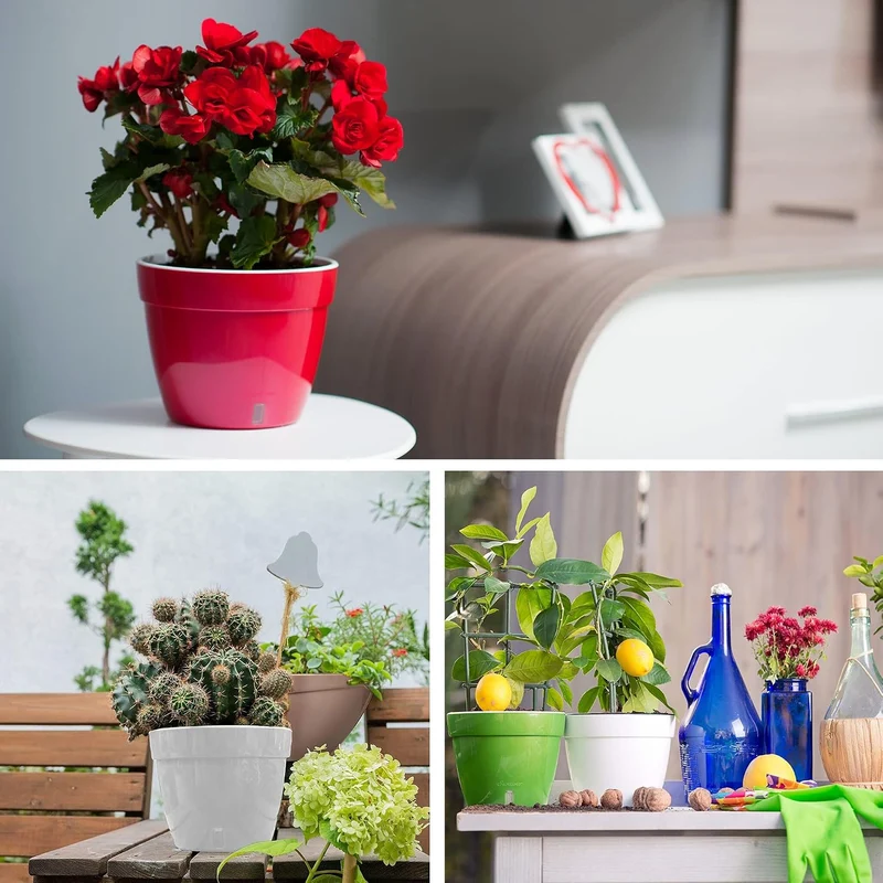 Santino ASTI 3er Set 18CM Selbstwässernder Blumentopf mit Wasserstandsanzeiger für Anlagen, Blumen,