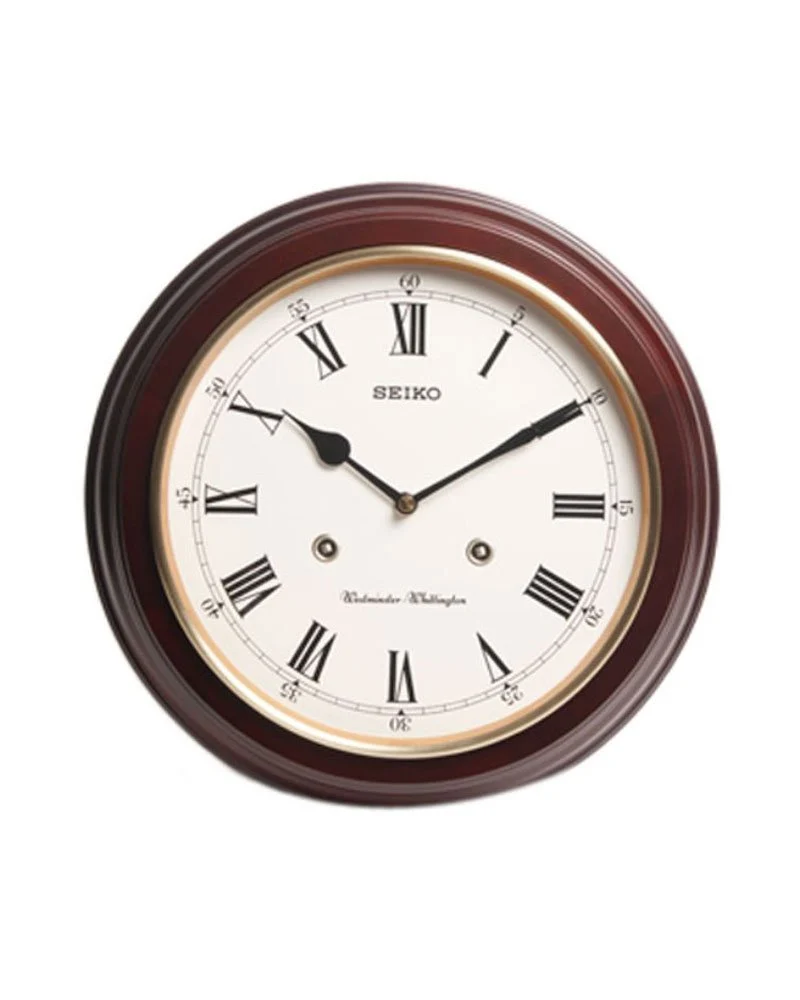Seiko QXH202B RRP Bahnhofsuhr, 31,4 x 31,4 x 6,1 cm, Westminsterschlag, EIN- / Aus-Schalter, Gehäuse