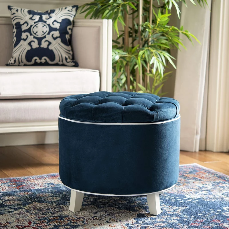 SAFAVIEH Glamourös Gepolstert Clubsessel, Marineblau, Blau