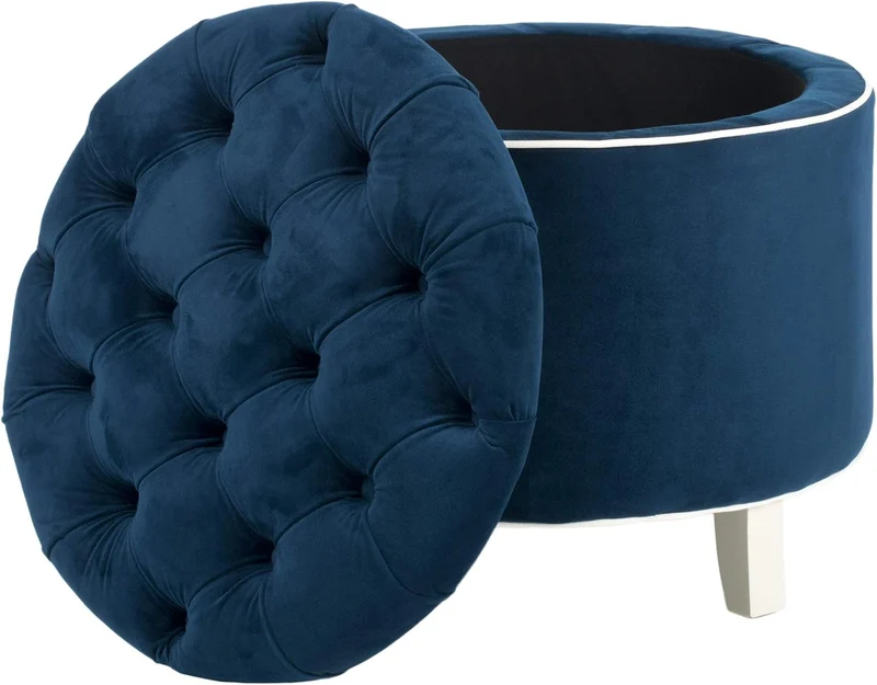 SAFAVIEH Glamourös Gepolstert Clubsessel, Marineblau, Blau