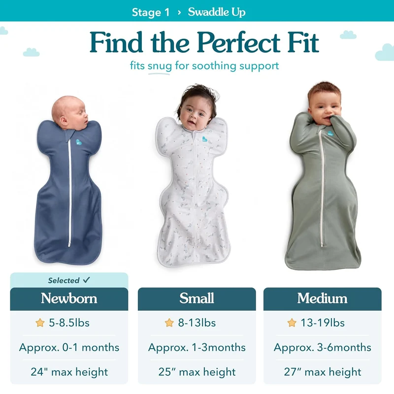 Love To Dream Pucksack, Baby Erstausstattung Neugeboren (2,2-3,8kg), ideal für Moderate Temperaturen