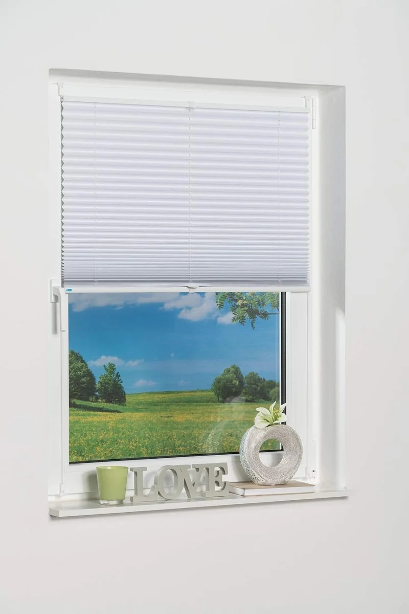 K-home Klemmfix-Plissee Palma Weiss 70 x 210 cm +++Verdunklung+++ 70 x 210 cm Weiss, 70 x 210 cm Wei