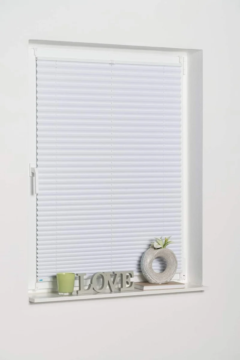 K-home Klemmfix-Plissee Palma Weiss 70 x 210 cm +++Verdunklung+++ 70 x 210 cm Weiss, 70 x 210 cm Wei