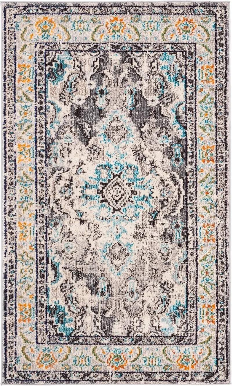 SAFAVIEH Boho Chic Teppich für Wohnzimmer, Esszimmer, Schlafzimmer - Monaco Collection, Kurzer Flor,
