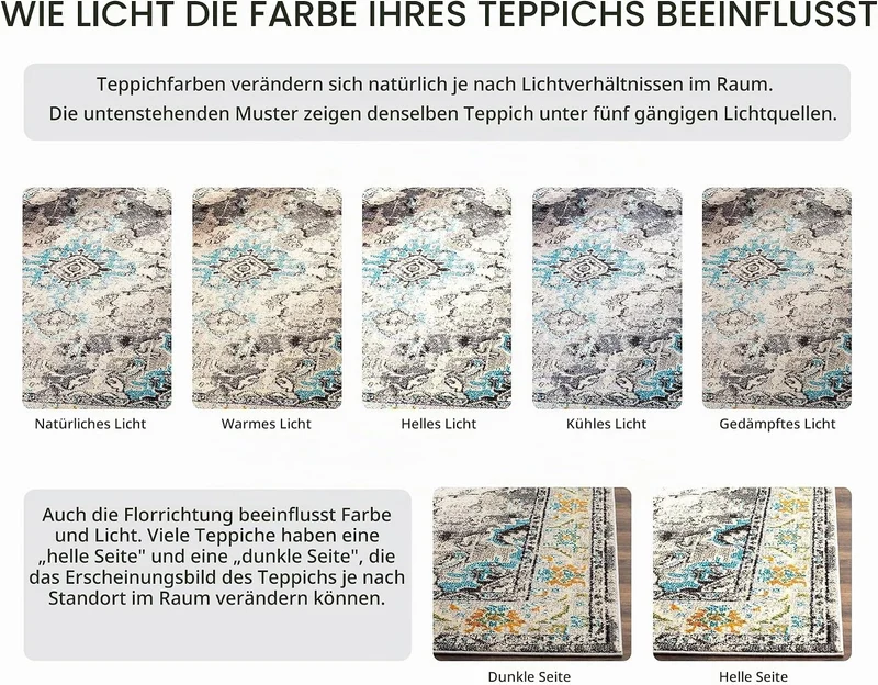 SAFAVIEH Boho Chic Teppich für Wohnzimmer, Esszimmer, Schlafzimmer - Monaco Collection, Kurzer Flor,