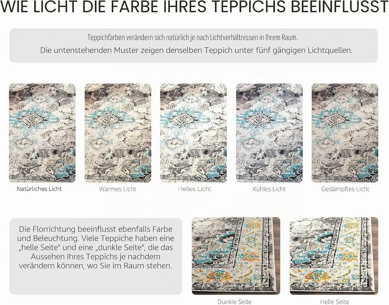 SAFAVIEH Boho Chic Teppich für Wohnzimmer, Esszimmer, Schlafzimmer - Monaco Collection, Kurzer Flor,