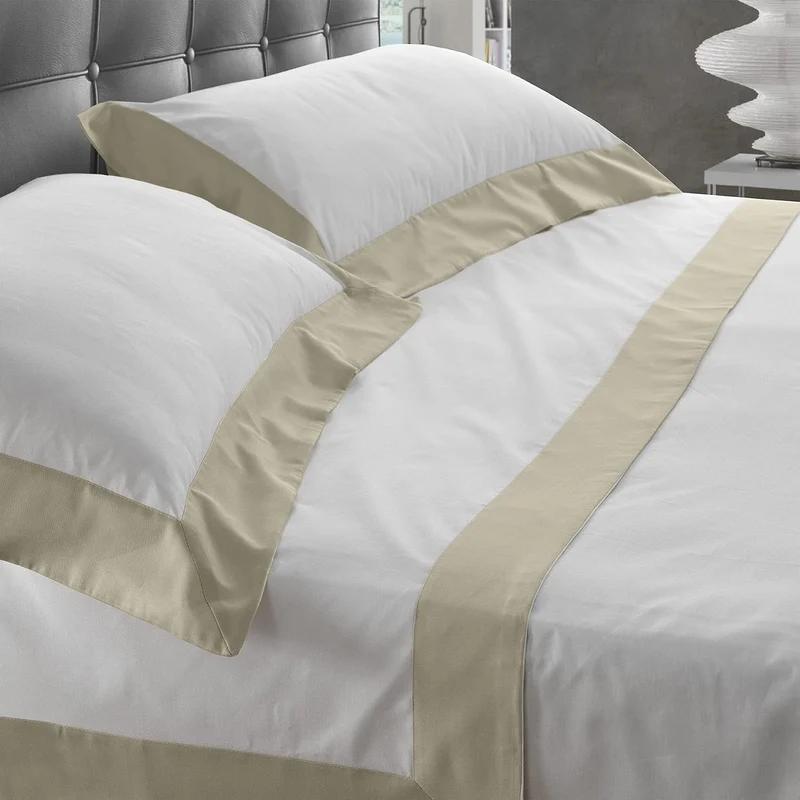 Lisola Bettwäsche-Set für Doppelbett, Baumwolle und Satin, 1 Bettlaken 250 x 290 cm + 1 Spannbettlak