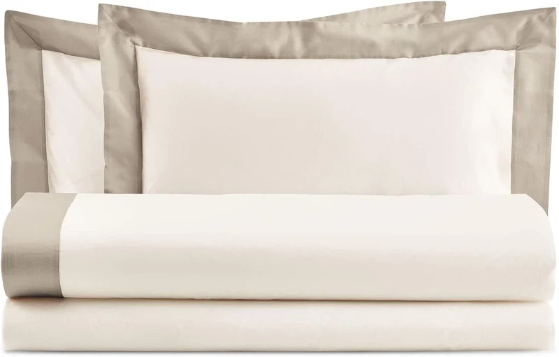 Lisola Bettwäsche-Set für Doppelbett, Baumwolle und Satin, 1 Bettlaken 250 x 290 cm + 1 Spannbettlak