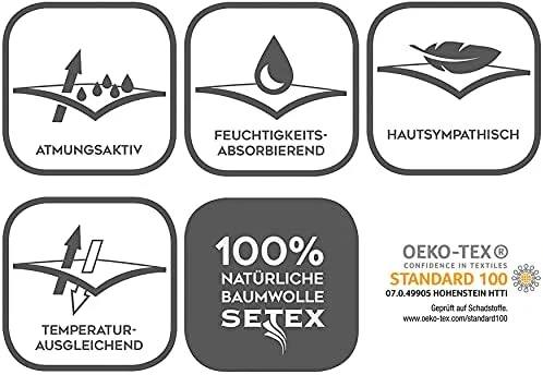 Setex Matratzenschutz, baumwolle, Weiss, 90 x 200 cm Weiss 90 x 200 cm, Weiss 90 x 200 cm