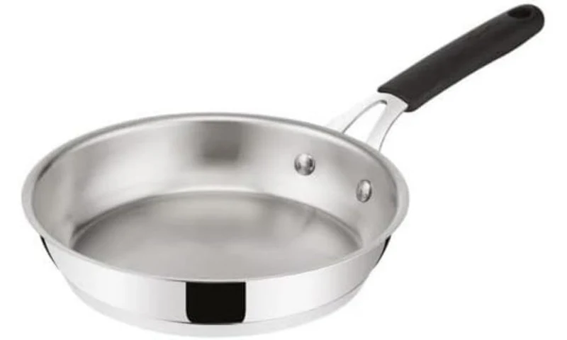 Lagostina Tempra Stahl Pfanne Ø 24 aus Edelstahl 18/10 mit Lagotherm Boden und ergonomischem Silikon
