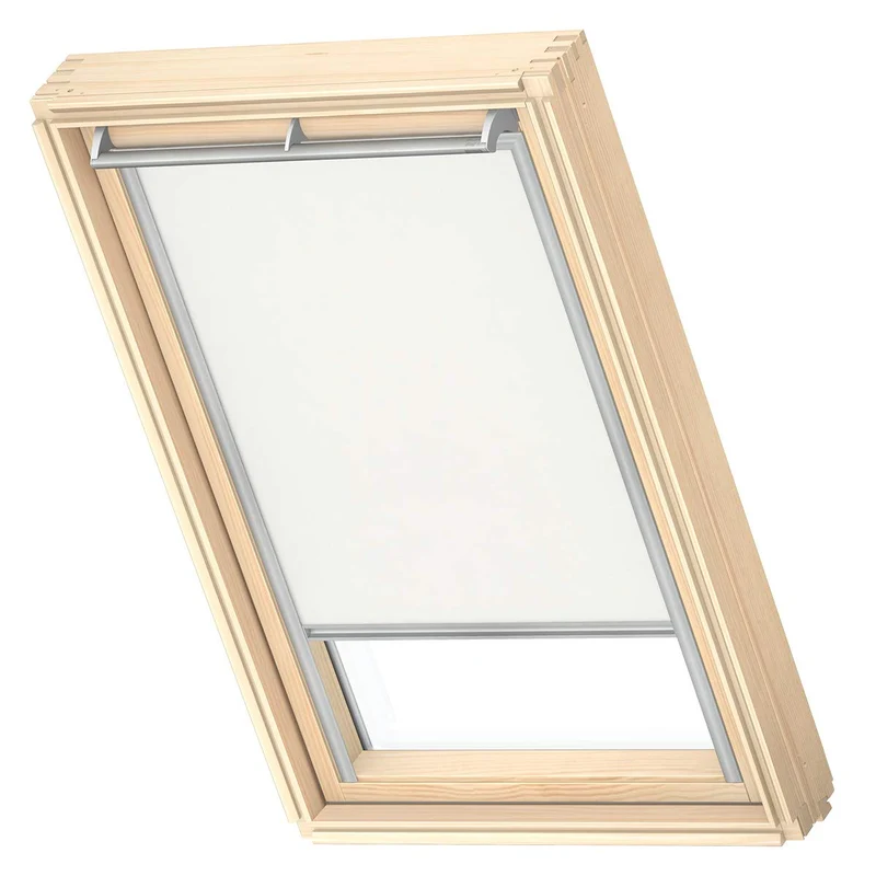 VELUX Original Dachfenster Sichtschutzrollo für MK08, Weiss, mit Grauer Führungsschiene MK08 Weiss,
