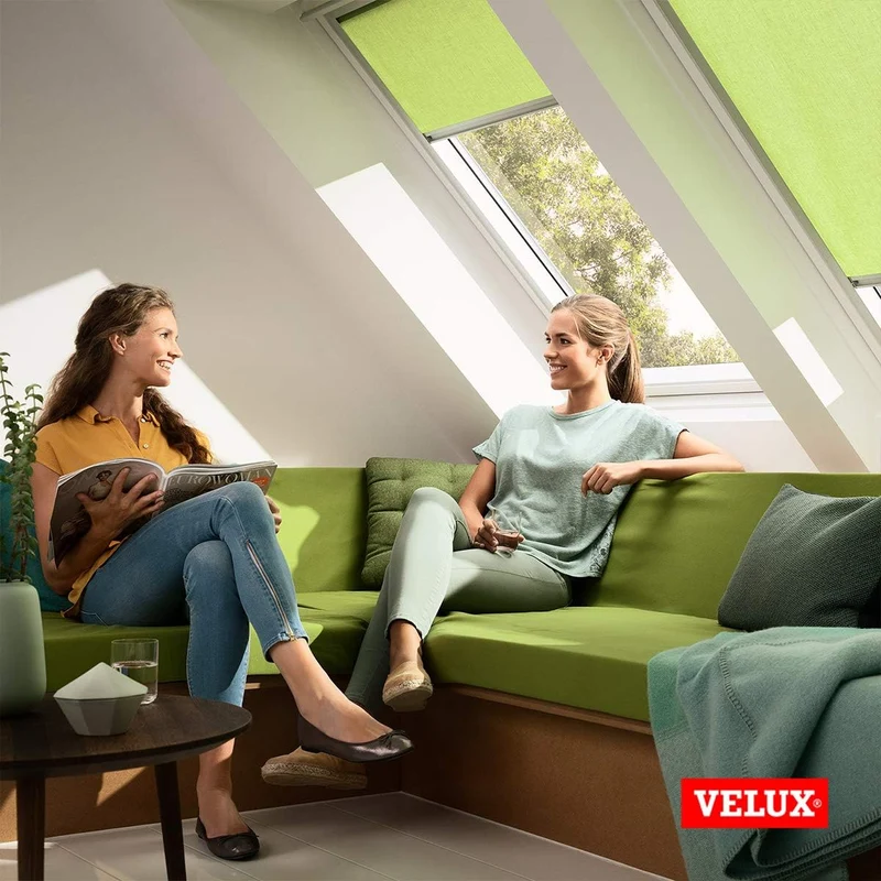VELUX Original Dachfenster Sichtschutzrollo für MK08, Weiss, mit Grauer Führungsschiene MK08 Weiss,