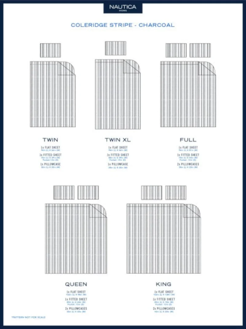 Nautica - Perkal-Kollektion – Bettwäsche-Set – 100% Baumwolle, knackig und kühl, leichte und feuchti