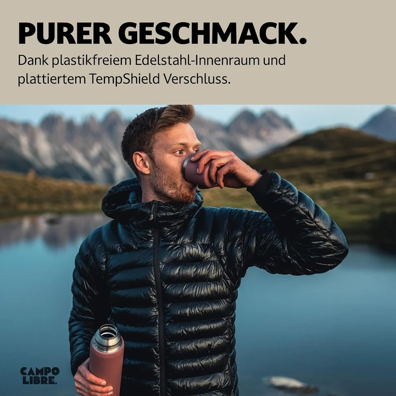 Campo Libre. Jaco® I Thermoskanne 1l & 750ml I Thermos mit Becher I Unsere Thermosflasche hält mind.