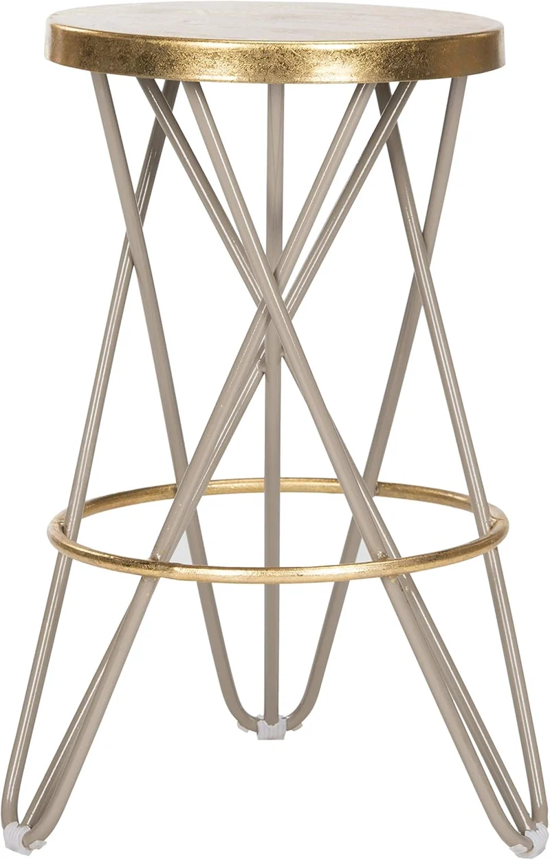 SAFAVIEH Modern Bar & Thekenhocker, Beige und Gold