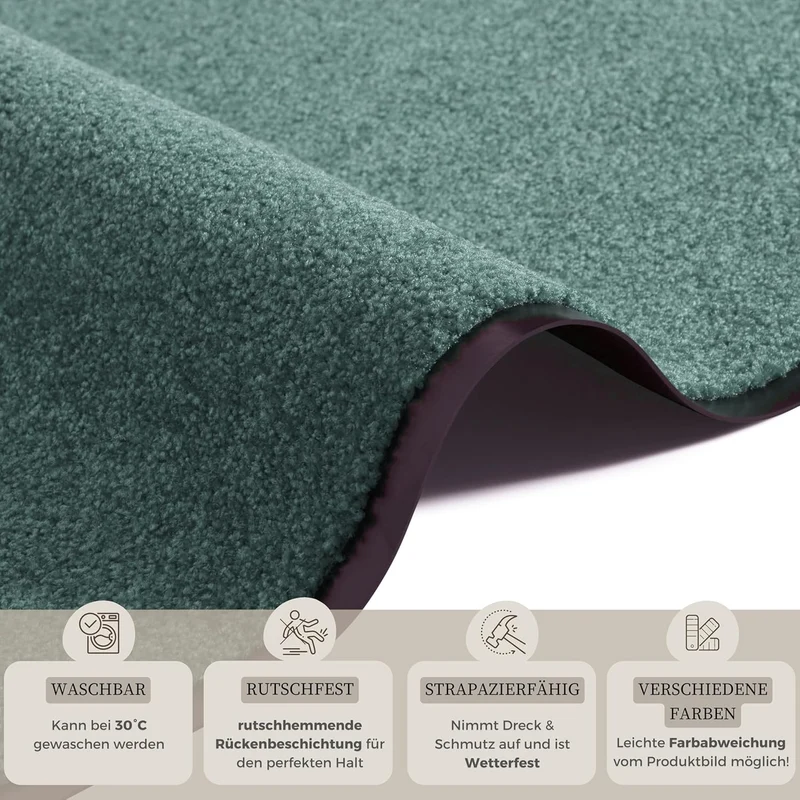 Hanse Home Fussmatte (S-XXL) 60x90cm – 12 Farben – Fussmatte Outdoor Schmutzfangmatte Türmatte Wasch