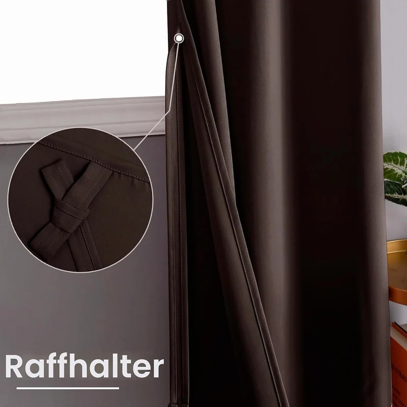XWZO Blickdichte Vorhänge Verdunklungsvorhänge mit Ösen 2 Stücke Gardienen mit Raffhalter Lichtundur