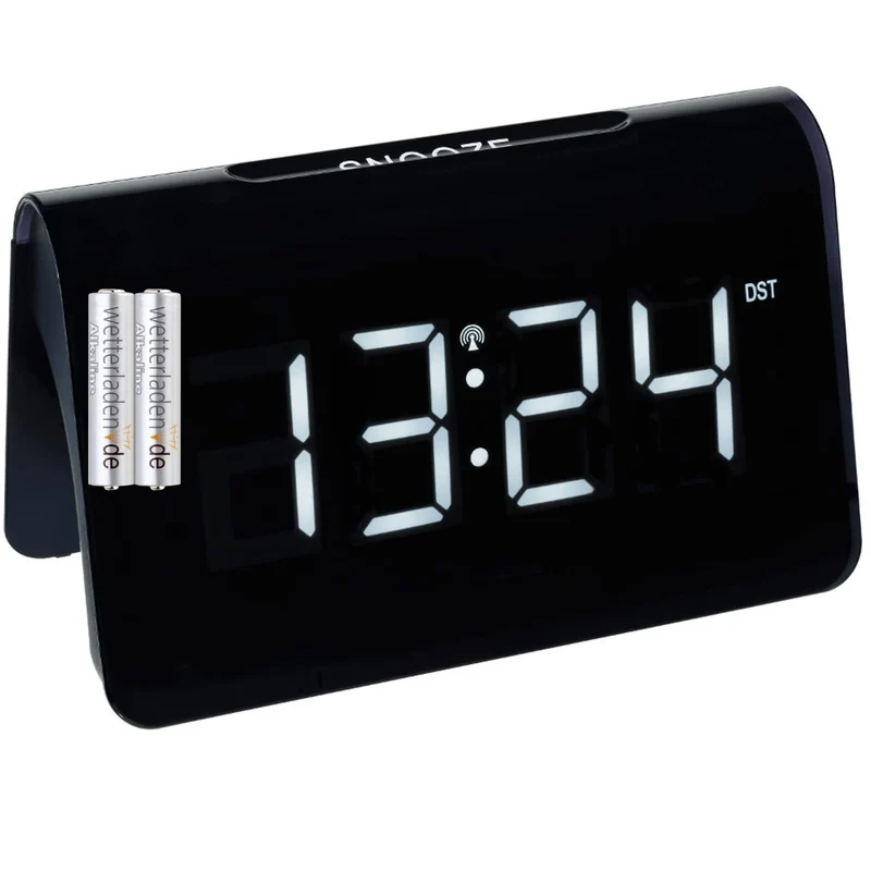 TFA Dostmann ICON Digitaler Funk-Wecker (Ziffern Weiss, mit Batterien), Ziffern weiss, mit Batterien