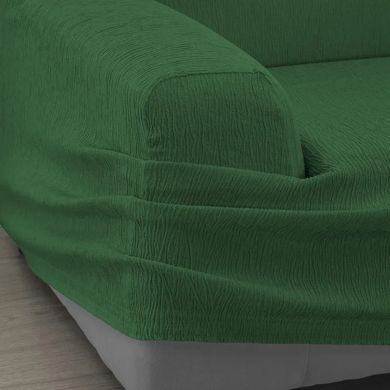 Martina Home Elastischer Sofabezug Modell Emilia 2 Plätze Flaschengrün (Verde Botella) 2 Sitzer Flas