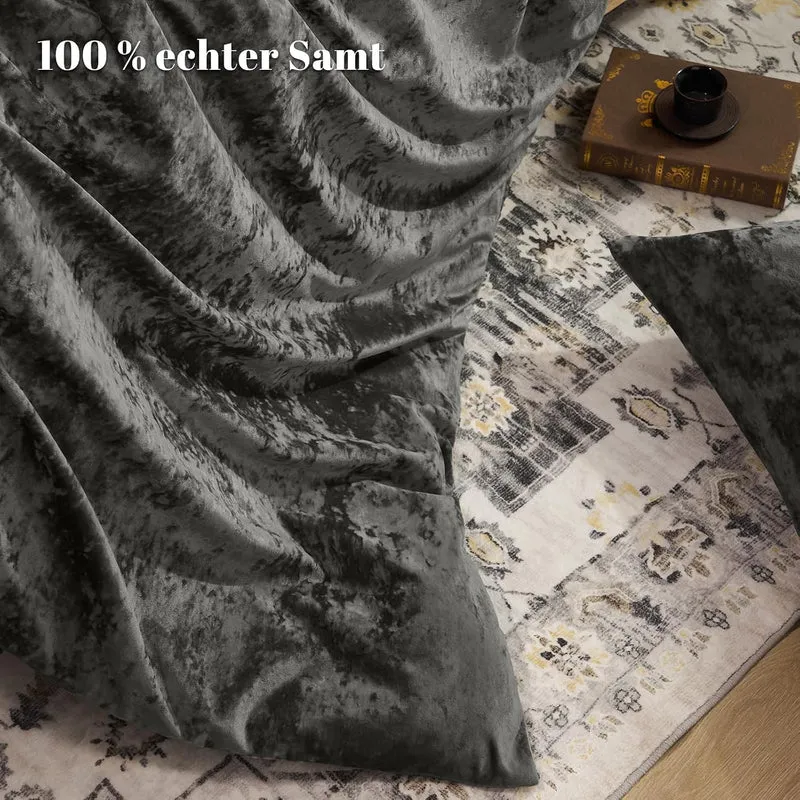 PHF Samt Bettwäsche 200x220, Luxus Flauschig Bettwäsche 200x220 cm mit 2er Kissenbezüge 80x80 cm, Ku