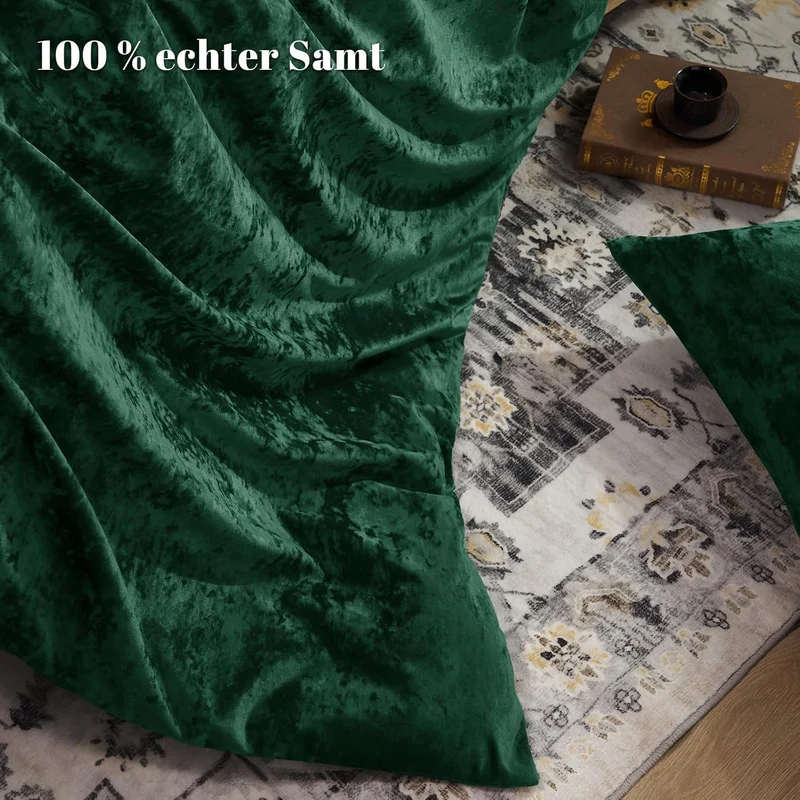 PHF Samt Bettwäsche 155x220, Luxus Flauschig Bettwäsche 155x220 cm mit 2er Kissenbezüge 80x80 cm, Ku