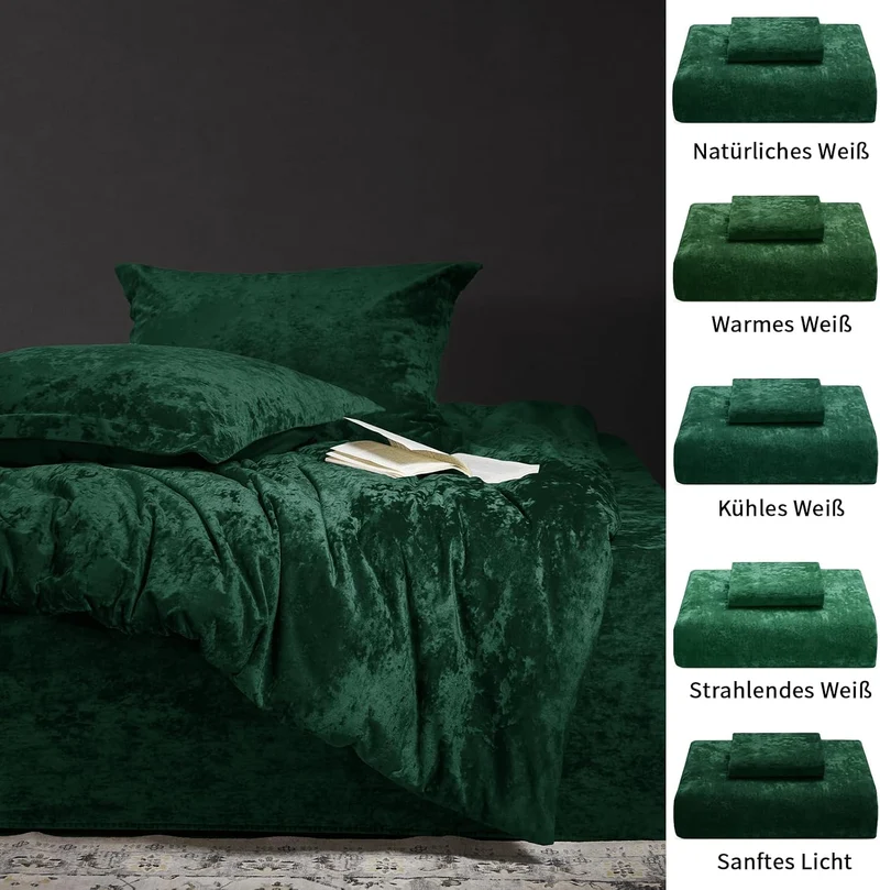 PHF Samt Bettwäsche 155x220, Luxus Flauschig Bettwäsche 155x220 cm mit 2er Kissenbezüge 80x80 cm, Ku