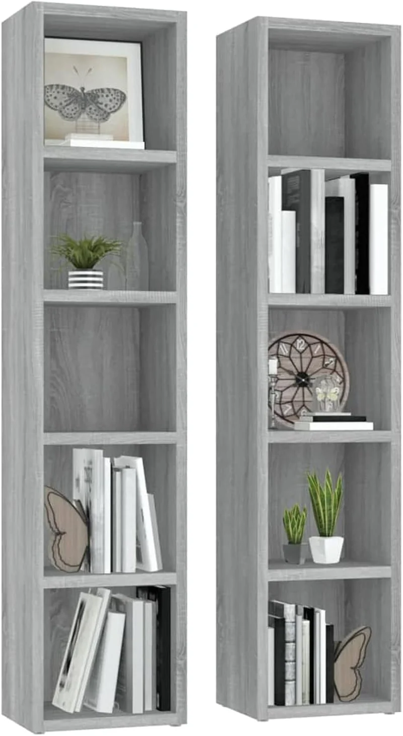 Tidyard 2 STK. Bücherregal Regale mit 5 Fächer Bücher Regal Akten Schrank Rack Standregal Aktenregal