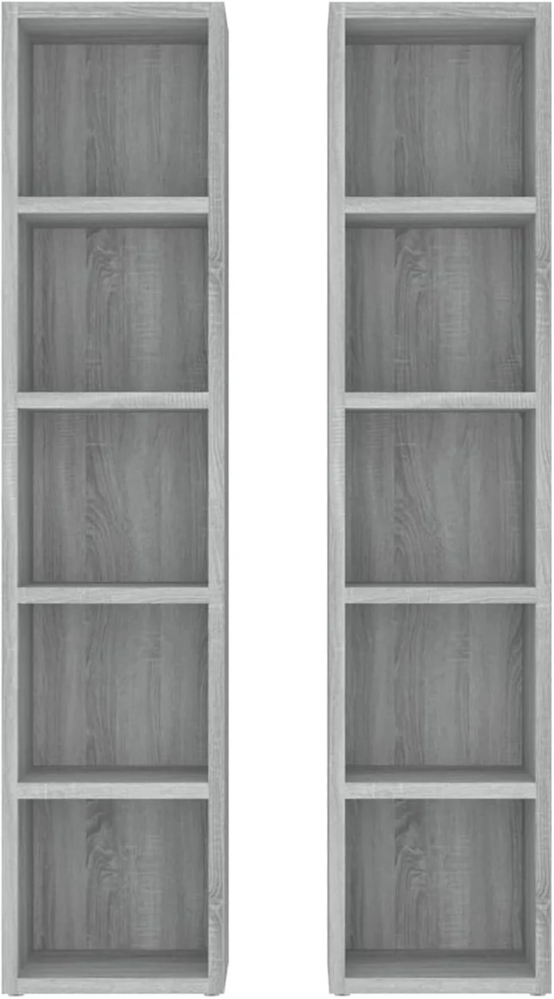 Tidyard 2 STK. Bücherregal Regale mit 5 Fächer Bücher Regal Akten Schrank Rack Standregal Aktenregal