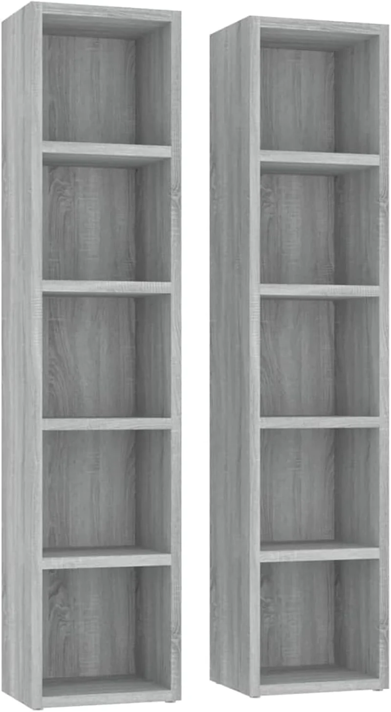 Tidyard 2 STK. Bücherregal Regale mit 5 Fächer Bücher Regal Akten Schrank Rack Standregal Aktenregal