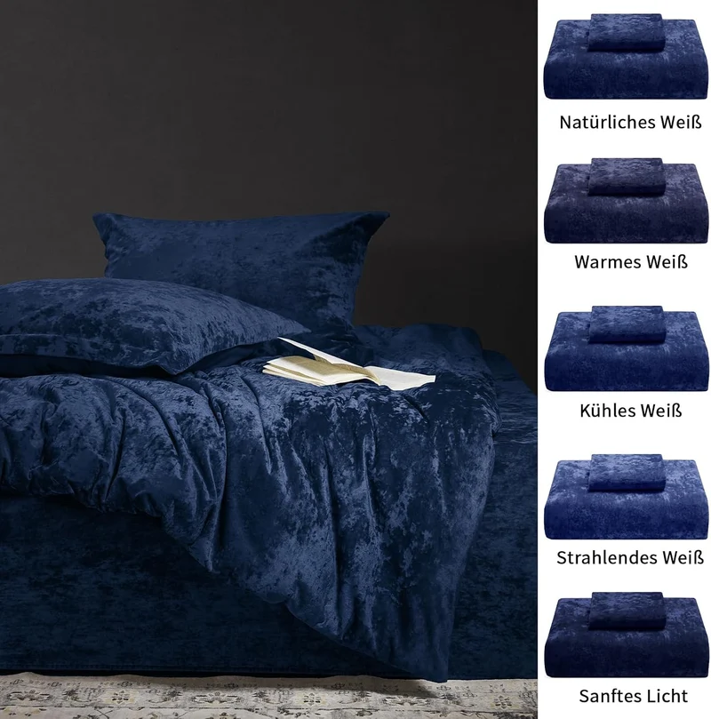 PHF Samt Bettwäsche 155x220, Luxus Flauschig Bettwäsche 155x220 cm mit 2er Kissenbezüge 80x80 cm, Ku