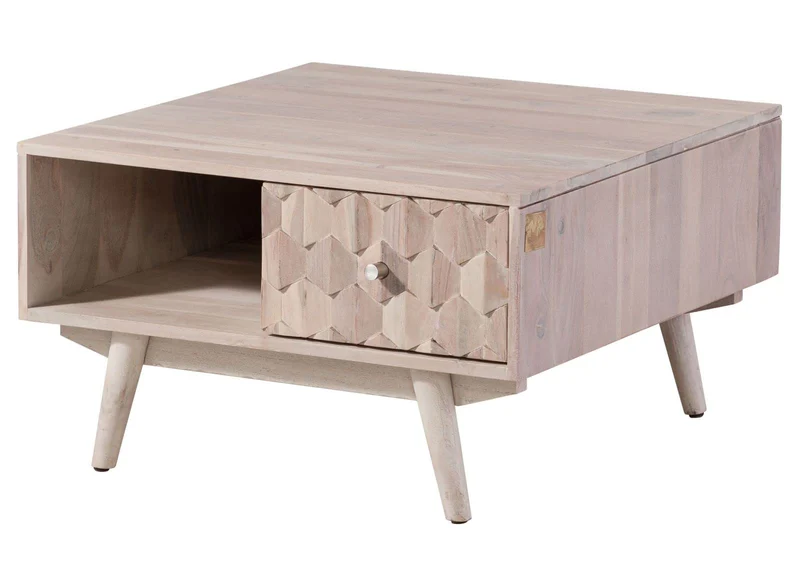 MASSIVMOEBEL24.DE MOSAYK Couchtisch Akazie - Mehrere Farben, Farbe:weiss lackiert, Grösse:70x70 cm 7
