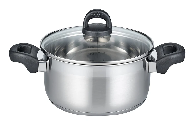 ELO 12121 Bratentopf m.GD 20 cm Serie Turmalin, Induktion, Edelstahl satiniert, rutschfeste Kunststo