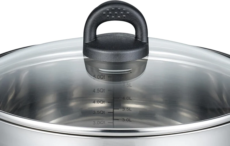 ELO 12121 Bratentopf m.GD 20 cm Serie Turmalin, Induktion, Edelstahl satiniert, rutschfeste Kunststo