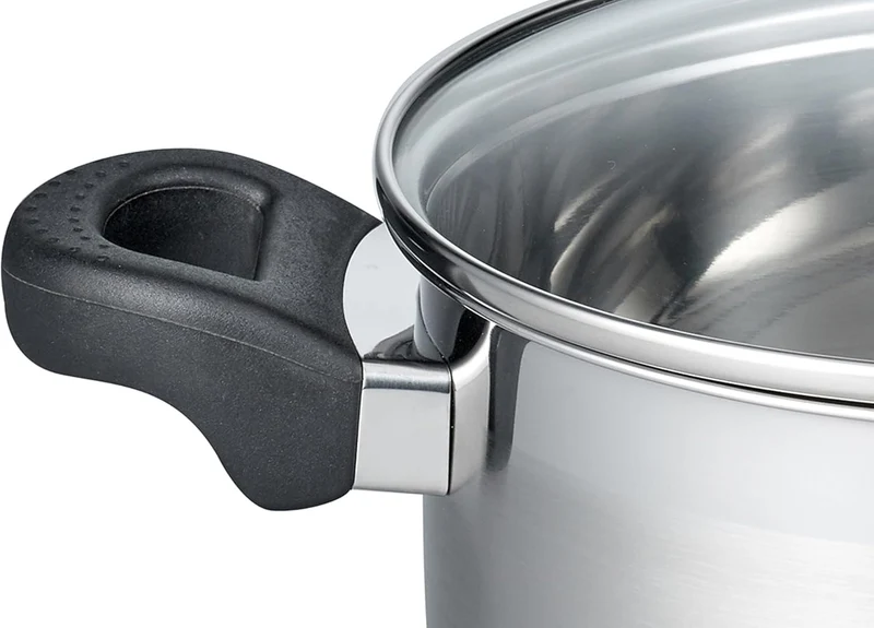 ELO 12121 Bratentopf m.GD 20 cm Serie Turmalin, Induktion, Edelstahl satiniert, rutschfeste Kunststo