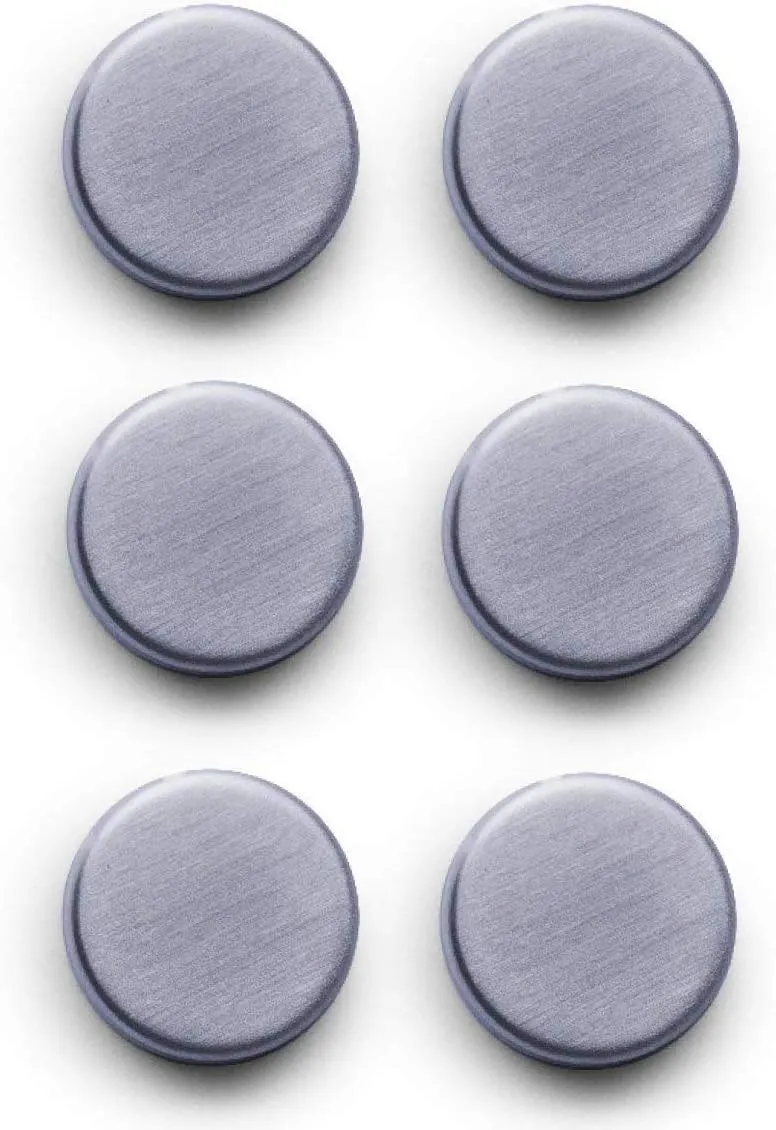 Zeller Memoboard, Edelstahl, Silber, 50 x 35 x 1.5 cm & 11203 Magnet-Set 6-teilig, Ø 2.7 cm, Edelsta