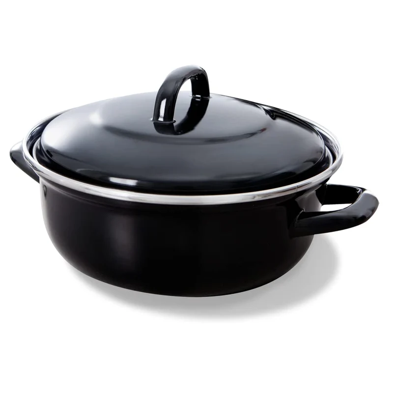 BK Fortalit Induktionsgeeigneter 28cm/4L Bratentopf aus emailliertem Stahl mit Deckel, backofen- und