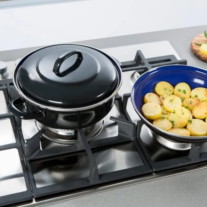 BK Fortalit Induktionsgeeigneter 28cm/4L Bratentopf aus emailliertem Stahl mit Deckel, backofen- und
