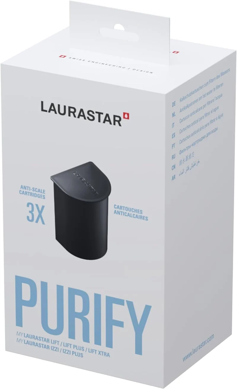 Laurastar Lift Original Red & Kalkschutzkartuschen zur Wasserfilterung 3-er Set Bundle mit Kalkschut