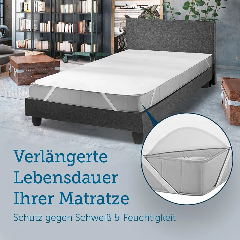 SETEX Wasserdichter Molton Matratzenschutz, 3-lagig, 180 x 200 cm, Matratzenschoner aus 100 % Baumwo