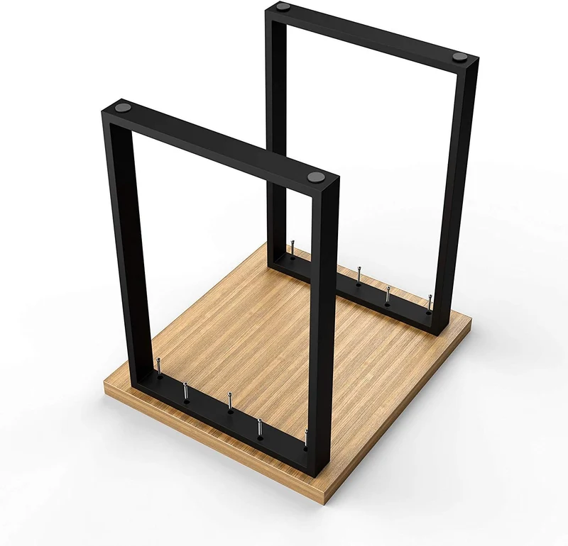 sossai® Stahl Tischkufen (pulverbeschichtet) TKK1 | Farbe: Schwarz | 2 Stück | Breite 50 cm x Höhe 7