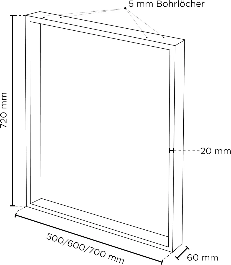 sossai® Stahl Tischkufen (pulverbeschichtet) TKK1 | Farbe: Schwarz | 2 Stück | Breite 50 cm x Höhe 7