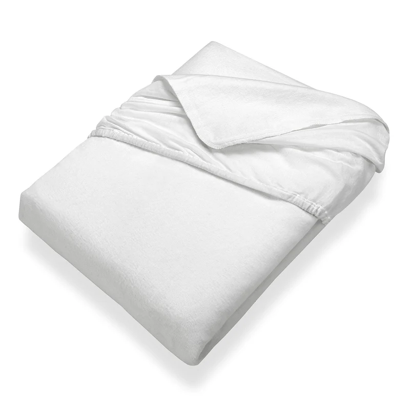 SETEX Kalmuck Spannbetttuch, 100 x 200 cm grosser Matratzenschoner, 100 % Baumwolle, Classic, Weiss,